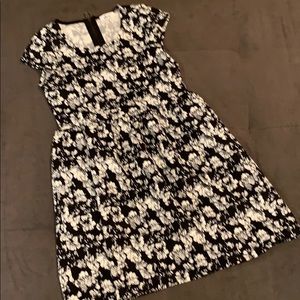 Girls black and white floral dress